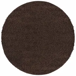 Carpetsale24 Teppich Hochflor Einfarbig Flauschiger Langflor Shaggy Flokati Wohnzimmerteppich, Braun, 80 cm Rund