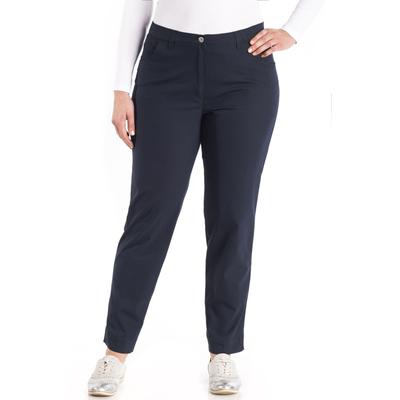 Caprihose KJBRAND "Betty 7/8", Damen, Gr. 54, N-Gr, blau, Web, Obermaterial: 60% Baumwolle, 37% Polyamid, 3% Elasthan, Basic schmal, Hosen Caprihose, Sommerhose