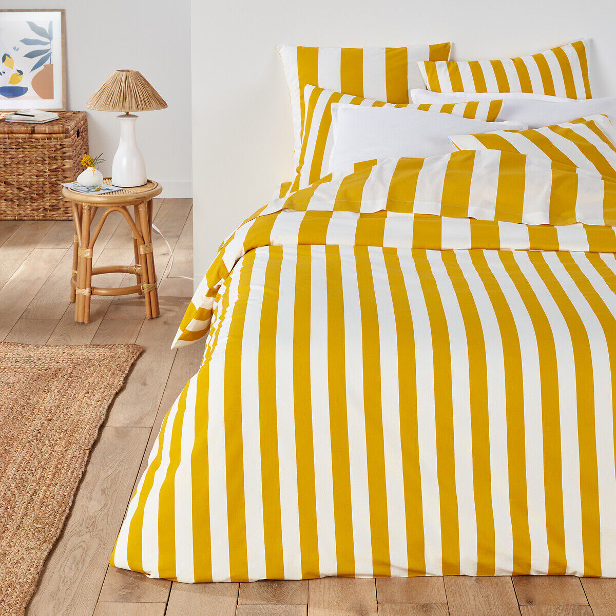 LA REDOUTE INTERIEURS Drap plat coton, HENDAYE JAUNE