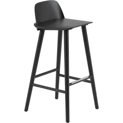 Nerd Barhocker 75 cm schwarz mit Fußstützenschutz-Element