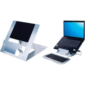 Dataflex Laptop-Ständer ErgoFold, aus Aluminium, bis 18 Zoll, silber, neigbar und höhenverstellbar