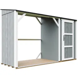 BRENNHOLZLAGER mit geschlossenem Stauraum 4,14 m2 M985-CAVERN STEEL