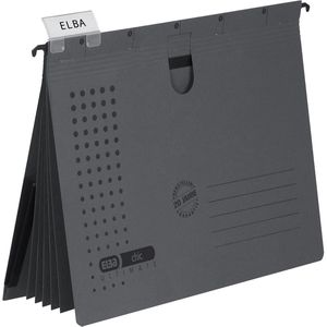 Elba Personalhefter chic Ultimate, 100333016, A4, aus Karton, 5 Fächer, mit Tasche, anthrazit, 5 Stück