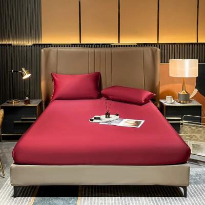 Uplift Picks Mulberry Silk Fitted Sheet Soft Elastic Silk Mattress Cover red 200x220x25cm
