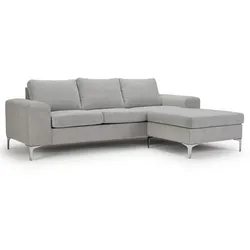 Nordic Collection Ecksofa Shea Stoff Steel Grey