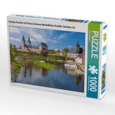 CALVENDO Puzzle Schloss Rochlitz mit Fluss Zwickauer MuldeMühle, Rochlitz, Sachsen, De | 1000 Teile Lege-Größe 64x48cm Foto-Puzzle für glückliche Stun