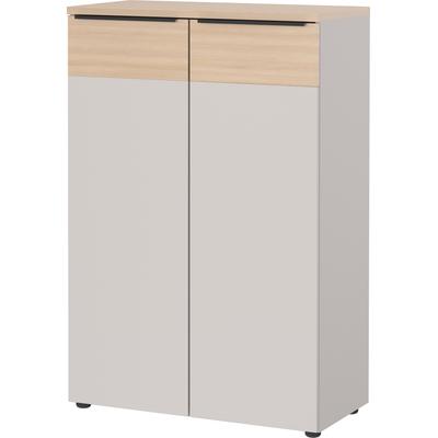 Aktenschrank GERMANIA "GW-Oviedo", beige (kaschmir, lindberg, eiche, nachbildung), B:80cm H:120cm T:40cm, Holzwerkstoff, Metall, Schränke, mit verstellbaren Einlegeböden