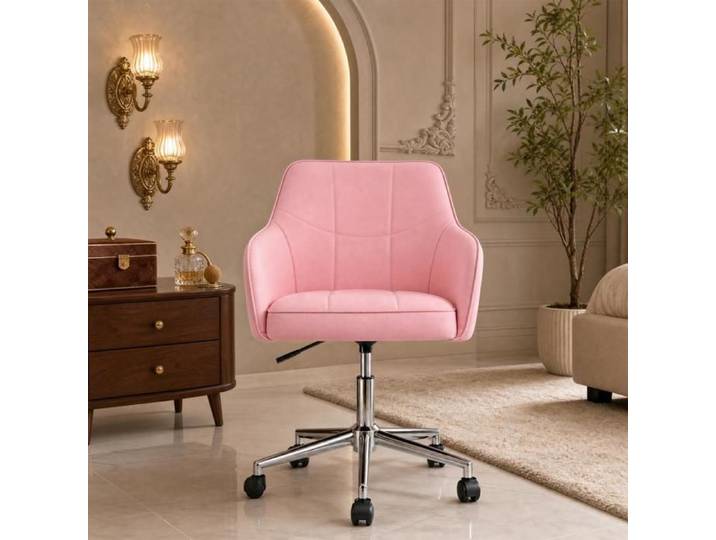 YIPEEMA. 1 x Coiffeuse - Chaise De Salle À Manger - Chaise De Bureau - Avec Dossier - Réglable En Hauteur - 49*45*83-95cm - Rose