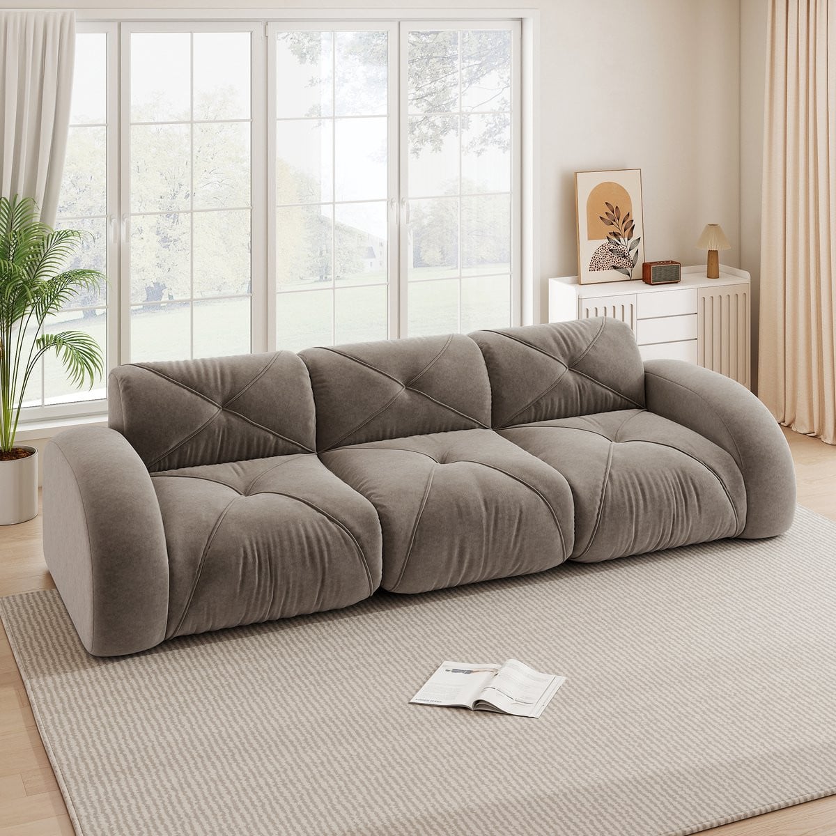 MIVRAY Modulaire 3-Zits Bank - Chenille Bruin