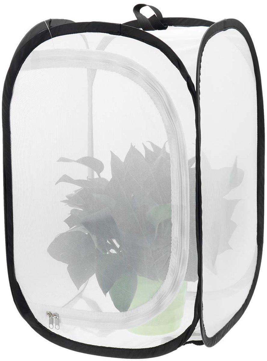 Multifunctionele zwarte beschermhoes voor planten tegen insecten, opvouwbaar, 40 x 40 x 60 cm