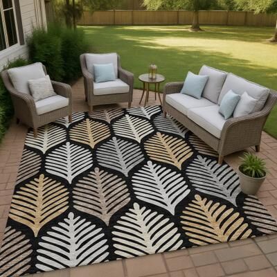 Addison Rugs Machine Washable Indoor/ Outdoor Modern Fern Chantille Rug