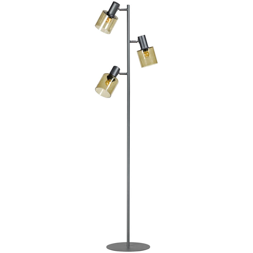 ETH Sledge Glass 3-lichts vloerlamp zwart met goud glas