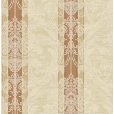 Seabrook Designs Villa Stripe Damask Unpasted Wallpaper