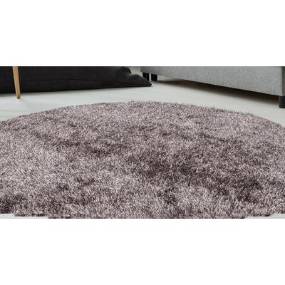Hochflor-Teppich KAYOOM "Diamond 700" Gr. 40, beige (champagner), H:45mm Ø:160cm, Kunstfaser, Teppiche, weiche Microfaser, Langflor, Shaggy, Melange, Wohnzimmer