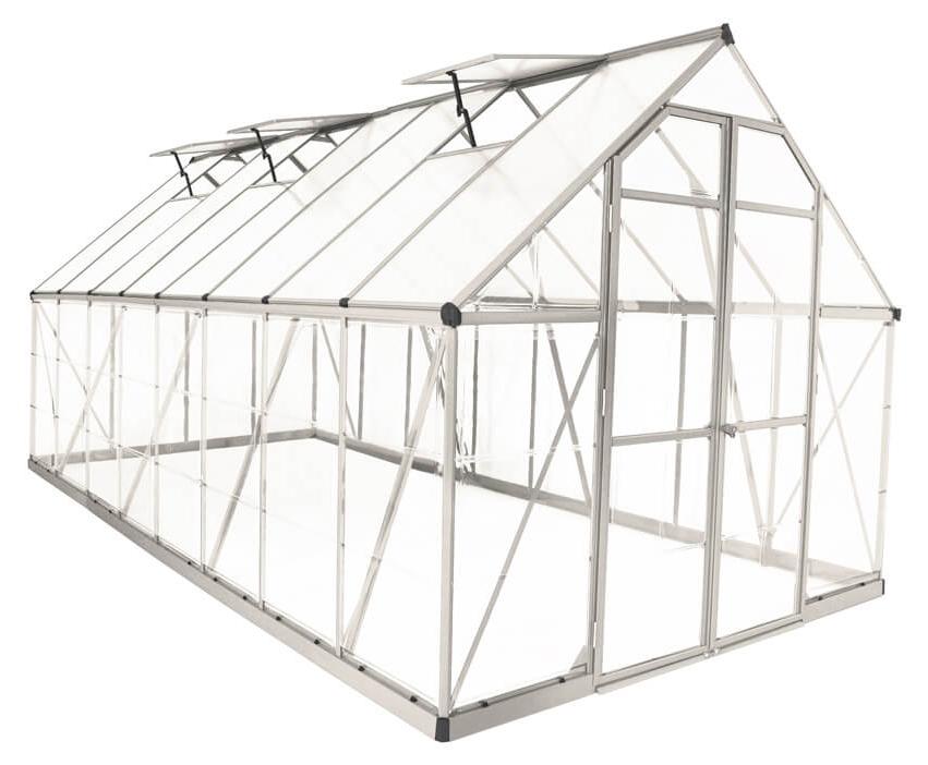 Palram - Canopia Aluminium Gewächshaus Balance 816 Silber 487x244x229 cm