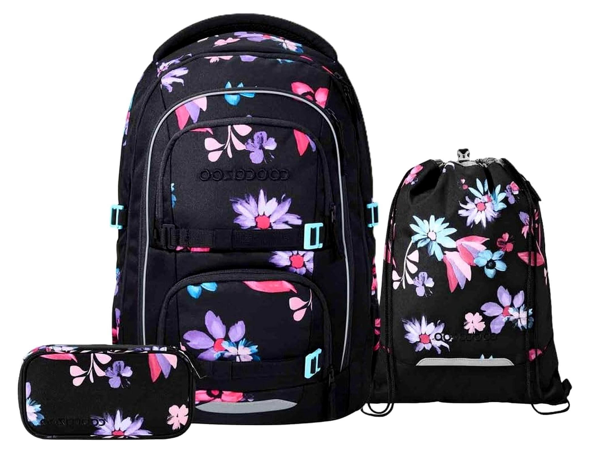 Schulrucksack Set Porter 3-teilig mit Sportbeutel (Floral Artnight)