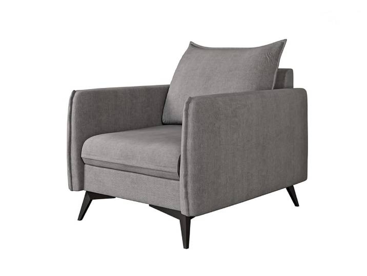 Fauteuil en microfibre gris 74x91x86 cm