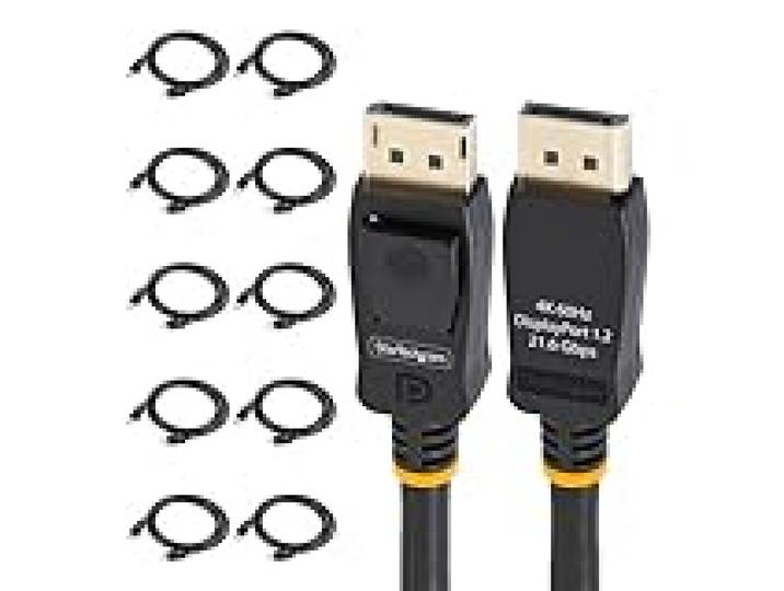 StarTech Câble DisplayPort 1.2 2m, Lot de 10, 4K 60Hz, Certifie VESA, Noir