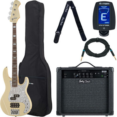 Harley Benton Enhanced MP-4EB Creme Bundle Noir