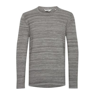 Rundhalspullover SOLID "Strickrundhalspullov SDStruan", Herren, Gr. XL, grau (grau mel), Obermaterial: 100% Baumwolle CO., Pullover Rundhalspullover