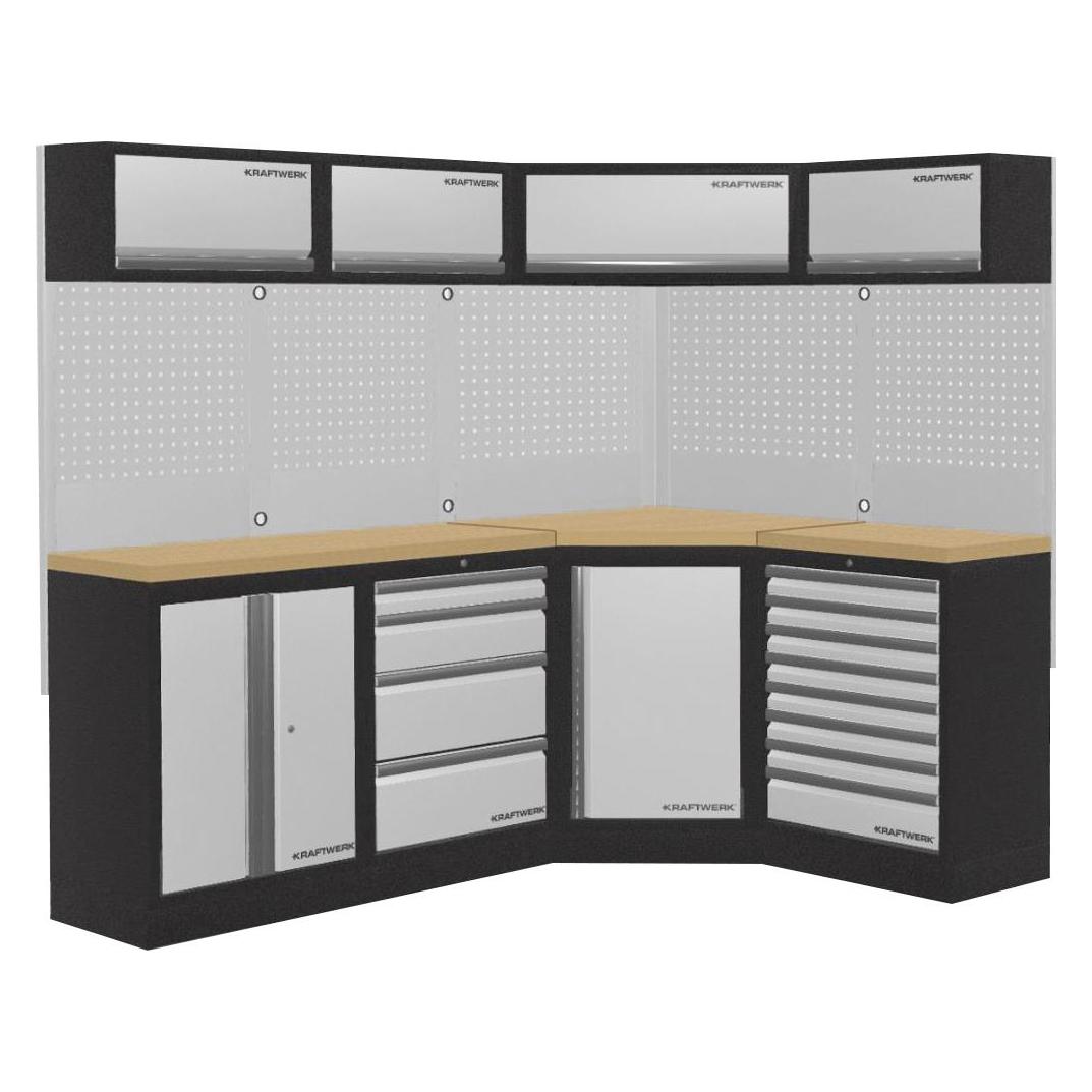 Kraftwerk Mobilio 4er Kombi Werkstatt-Schrankwand Multiplex (48.80 cm, 200 cm) (3964N)