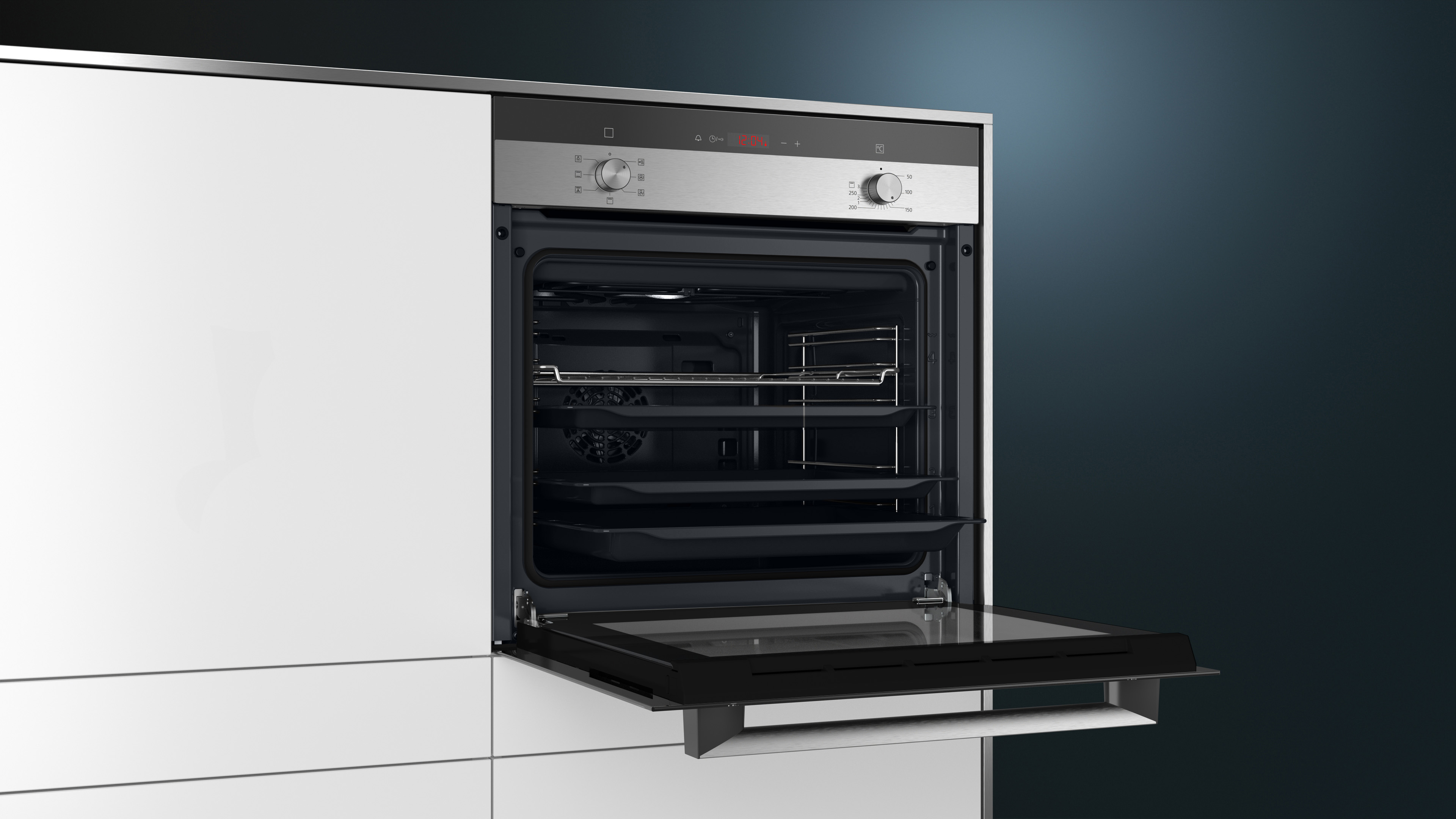 Siemens Backofen "HB113FBS1", Energieeffizienz: A, grau (edelstahl), B:59,4cm H:59,5cm T:54,8cm, Backöfen, 3D Heißluft Funktion für eine gleichmäßige Hitzeverteilung, Backofen