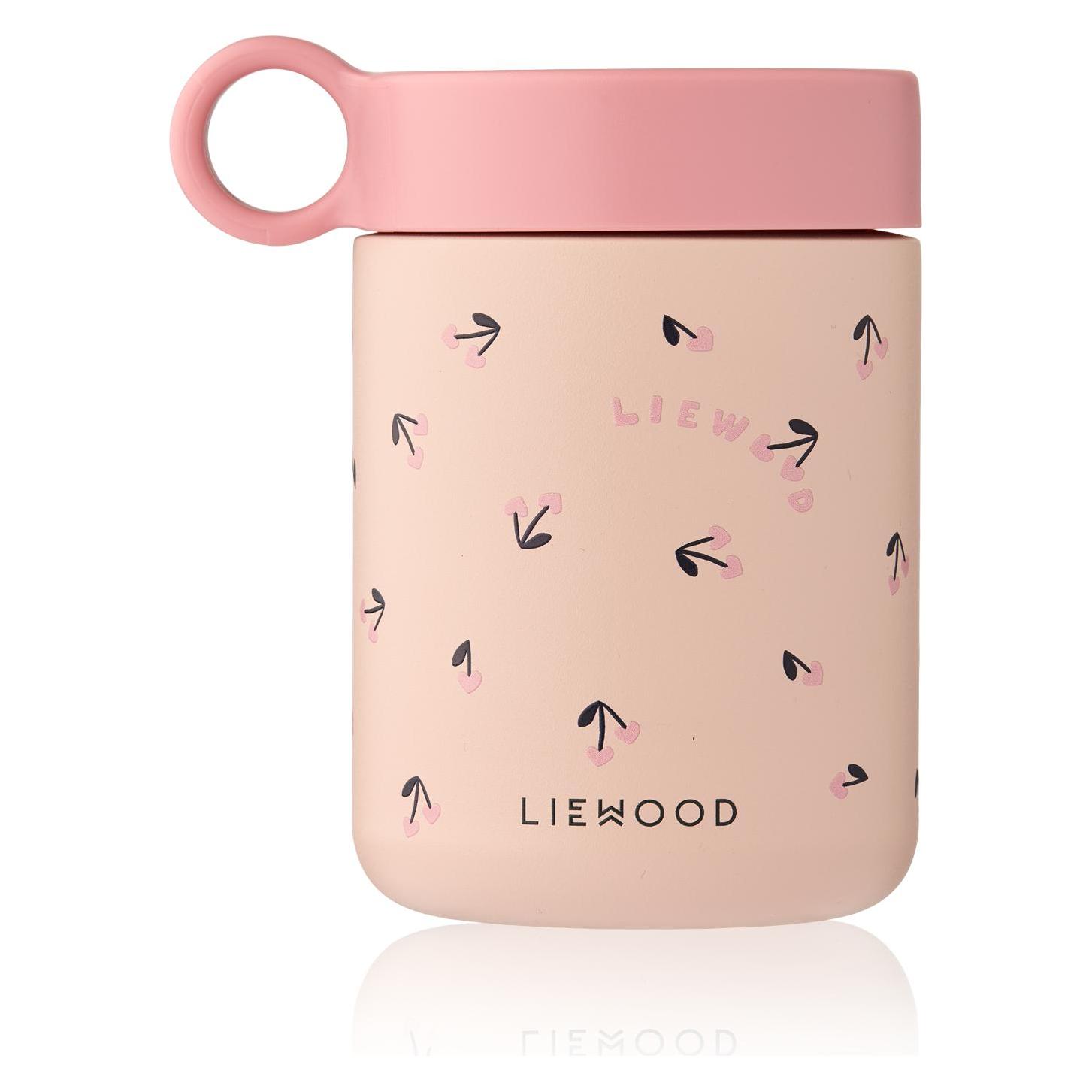 Liewood - Kiani Printed Food Jar - Mini Cherry heart / Rosey - One size (5715493554675)