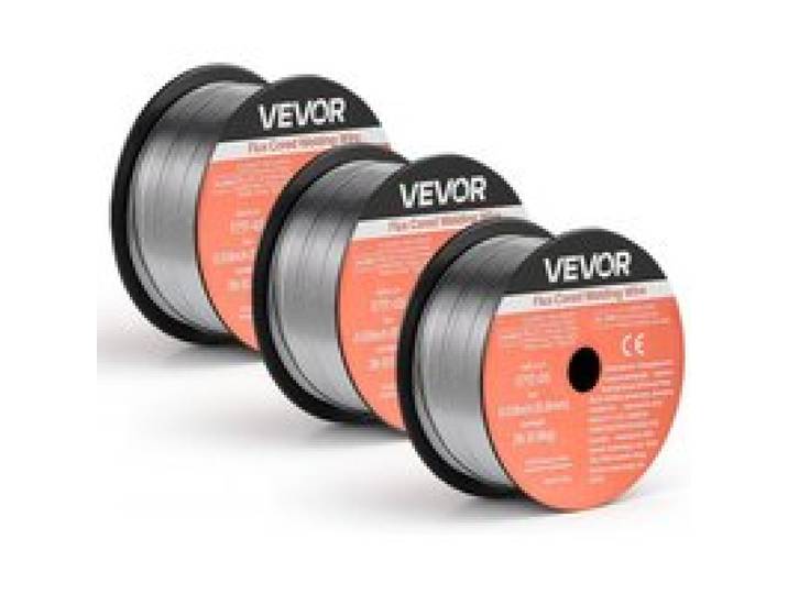 VEVOR Fülldraht 0,8 mm, MIG-Schweißdraht E71T-GS, 0,9 kg Gaslose Drahtrolle mit Geringer Spritzerbildung für Alle Schweißpositionen, Selbstschützend für den Außeneinsatz (3 Rollen pro Packung)