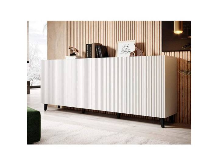 Sanna - buffet bas - 200 cm - style contemporain - Blanc