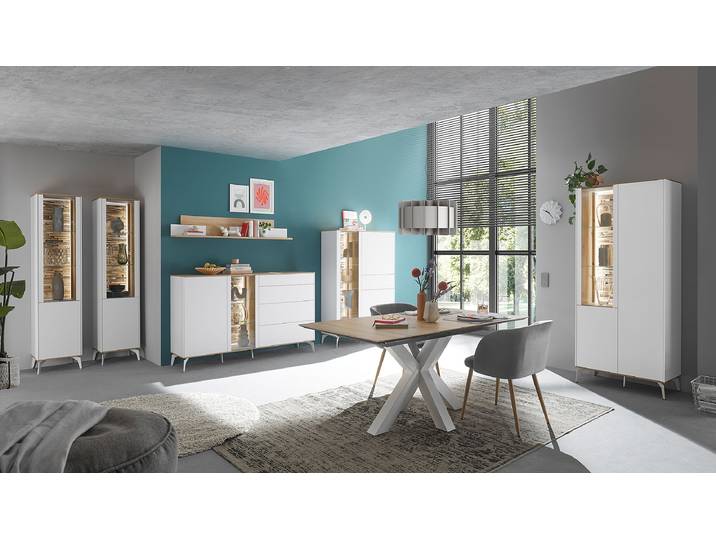 Vitrine 42 x 195 x 42cm Blanc/Blanc Angulaire