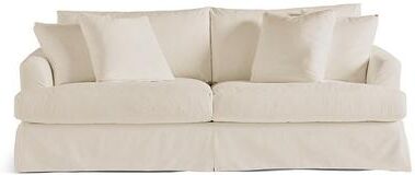 "Ava Slipcovered Sofa - 93"", Livesmart Performance Presley Cream - Grandin Road"