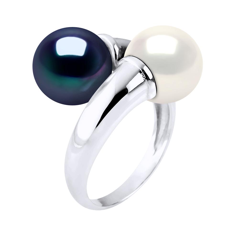 Ring Jij & Ik Bulk - 2 Echte Cultuurzoetwaterparels Rond 9-10 mm