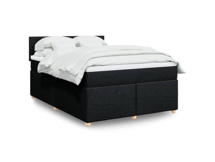 RJPLMFV Lattenrost mit Matratze, Schwarz, 140 x 200 cm Polyestergewebe, Taschenfedern, abnehmbarer Bezug, komplettes Design