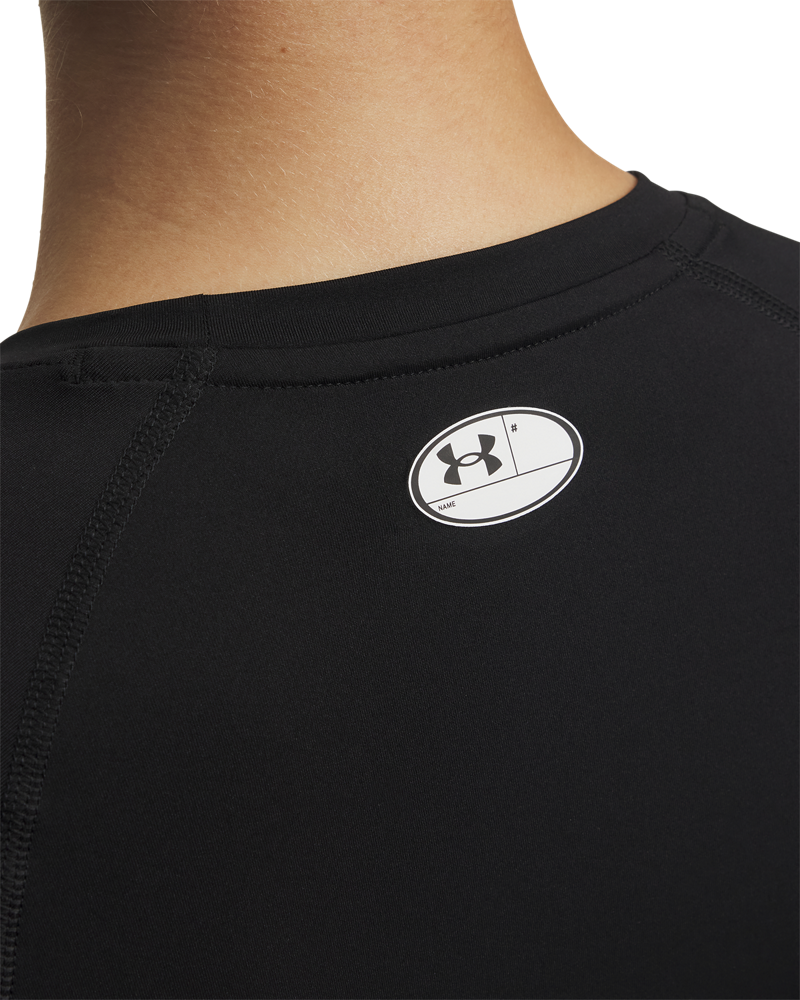 Trainingsshirt UNDER ARMOUR "UA HG AUTHENTICS COMP LS", Damen, Gr. L, schwarz (ultimate schwarz, weiß), Obermaterial: 84% Polyester, 16% Elasthan, Shirts Trainingsshirt, mit HeatGear Stoff, schnelltrocknend, atmungsaktiv ultimate schwarz, weiß L