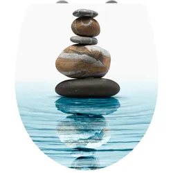 WENKO WC-Sitz Meditation Kunststoff Weiß, Blau Weiß /