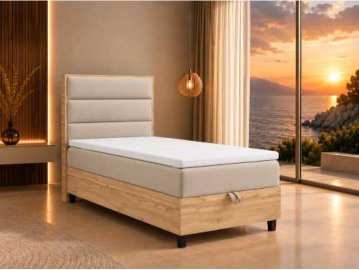 Best For Home Trinity K-1 Plate Single Boxspringbett 100x200 cm mit Topper