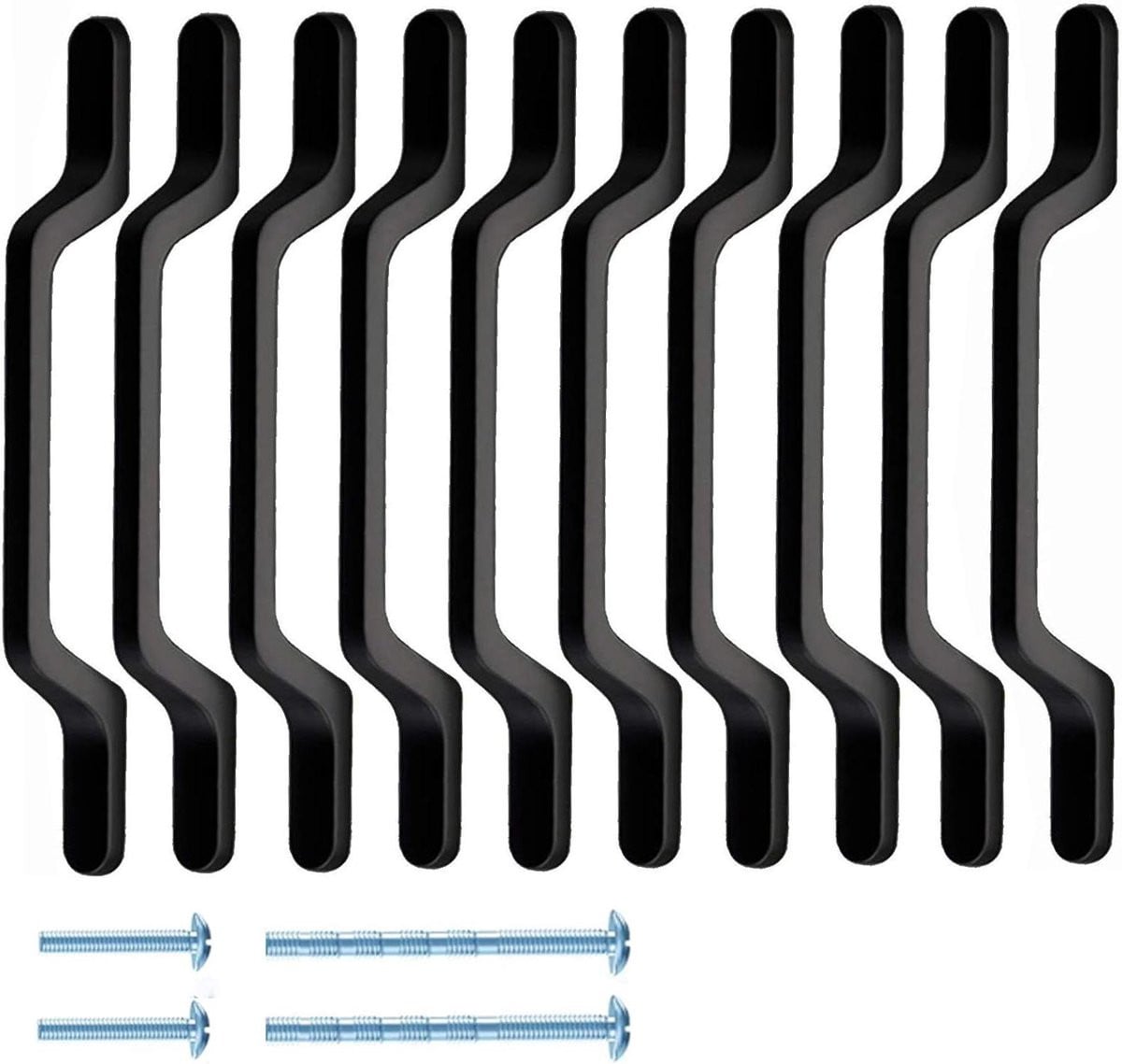 Set van 20 zwarte matte aluminium kastgrepen van 128 mm voor het vernieuwen van meubels