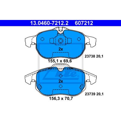 ATE Bremsensatz, Scheibenbremse 1420-21995 Vorderachse belüftet 285mm 24mm für Opel SAAB Fiat