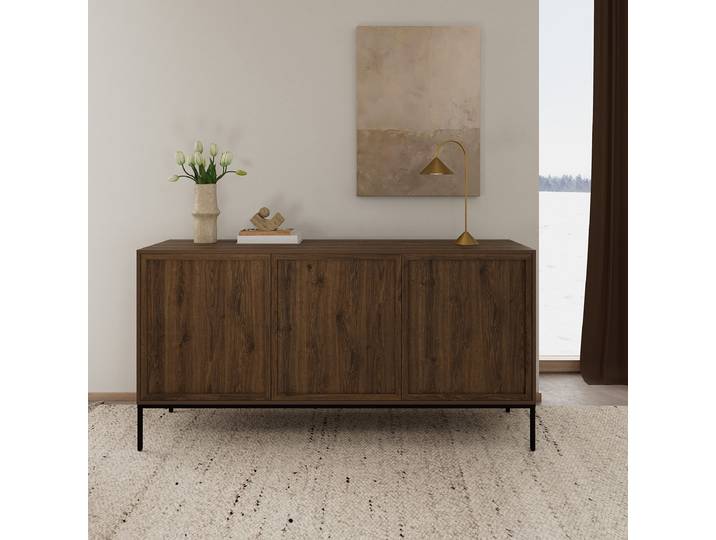 Sideboard Pinava 158 x 80 x 40cm Braun/Eiche Dunkel Dekor