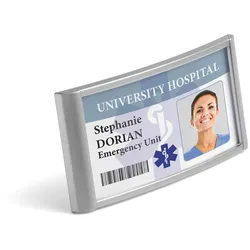 Durable Namensschild A6 mit Textilband DUO, transparent/schwarz, 105 x 148 mm, 10 Stück