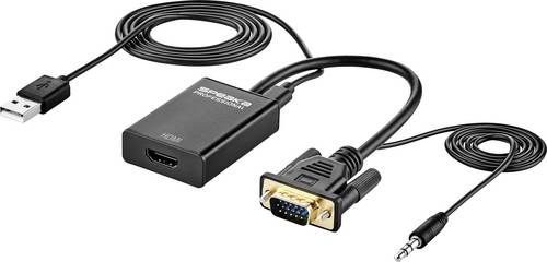 SpeaKa Professional AV Konverter SP-12111624 [VGA, Klinke - HDMI] 1920 x 1080 Pixel