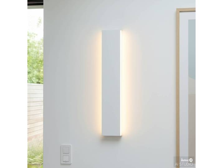 Akku-Wandleuchte KRIM 32cm Weiß/Weiß Aluminium, pulverbeschichtet LED LED-Platine