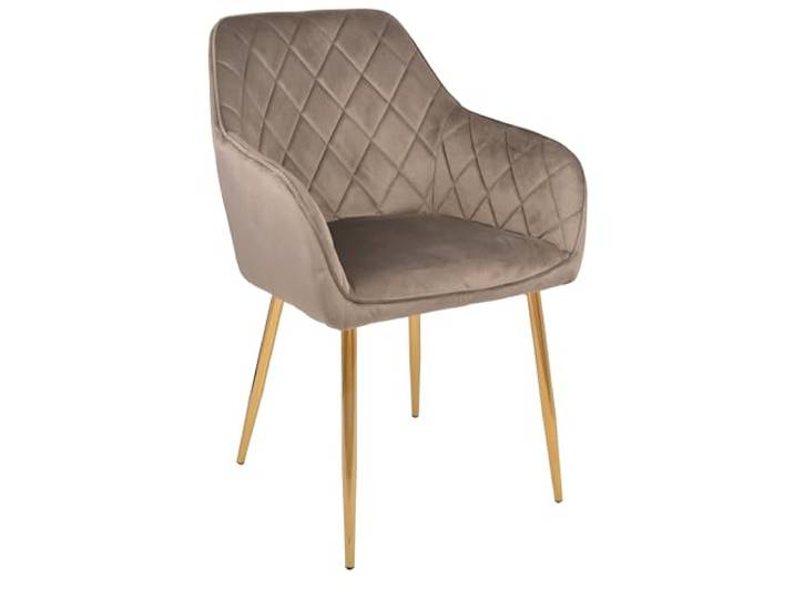 GOLD&CHROME UNIQUE DESIGN modern 2er-Set Velours-Esszimmerstühle gepolstert & gesteppt, mit Armlehnen und Rückenlehne, Akzentstuhl für Wohn-/Schlafzimmer/Büro, stabile schwarze Metallbeine, Orange neu