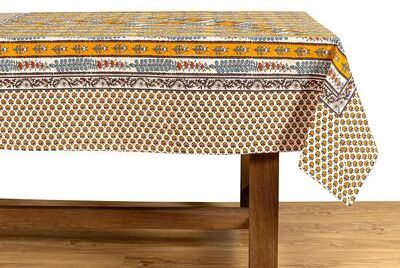 "Couleur Nature Provence Avignon Tablecloth - Dijon/Blue - 71"" x 142"" - 71"" x 142"""