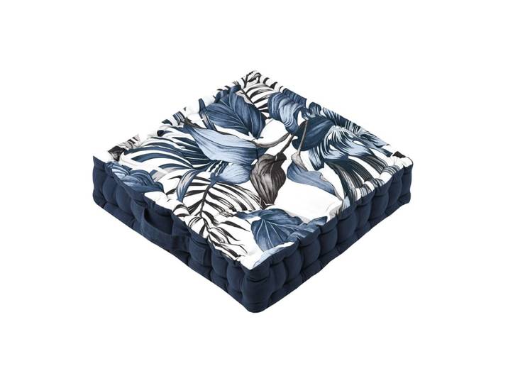 Coussin de sol bleu coton 45x45cm