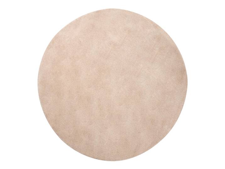Beliani Teppich Beige 140 cm Wolle Vasco, Rund, 140x140 cm, Teppiche und Böden, Teppiche