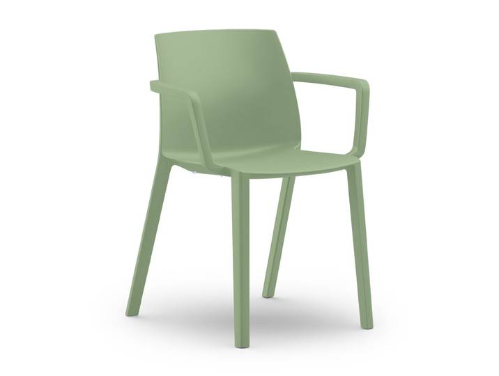Chaise d’extérieur Olga avec accoudoirs en polypropylène – Vert