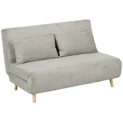 HOMCOM Schlafsofa, Klappbett mit Bettfunktion, Rückenkissen, Samtoptik, Grau