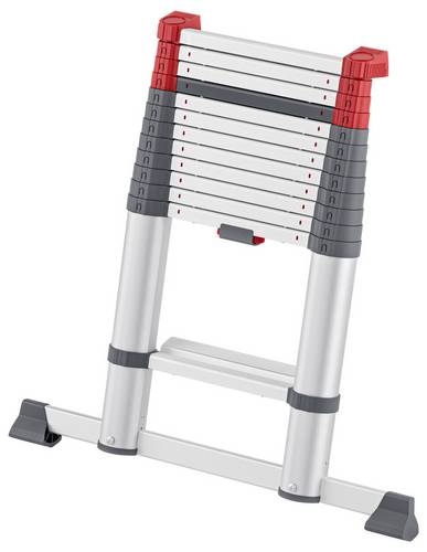 MUNK Günzburger Steigtechnik 115413 Aluminium, eloxiert, Kunststoff Stufen-Teleskopleiter Arbeitshöhe (max.): 4700mm