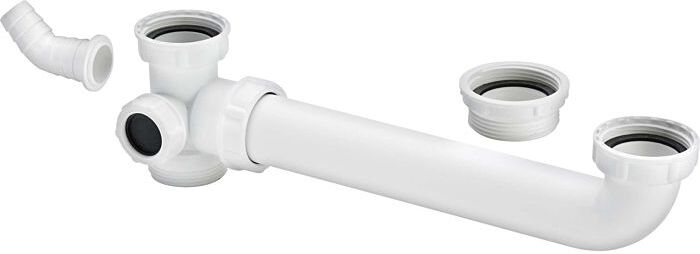 Viega Ablaufverbindung 104917 G 1 1/2 x 1 1/2 x 80-310 mm, Kunststoff, für Doppelspülen